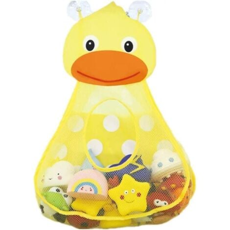 Salle de bains baignoire bébé jeu sac de rangement de jouets bain de filet  suspendu à séchage rapide en grille de stockage de jouets (jaune)