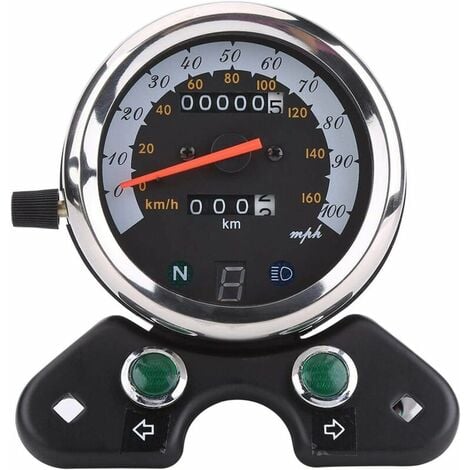 Compteur de vitesse de moto à jauge numérique, tachymètre de moto universel  double odomètre compteur de