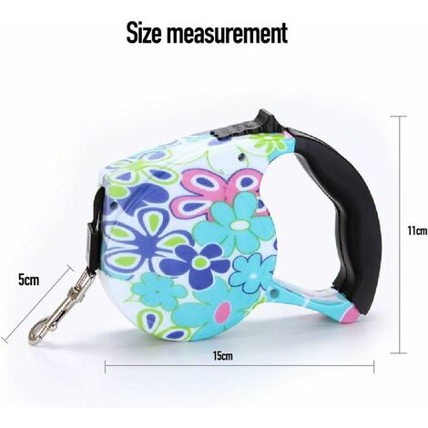 Laisse pour Chien rétractable Laisse à Enrouleur Extensibles de Chien Jusqu’à 15kg Extensible à 5 m pour Petit et Moyen Chien