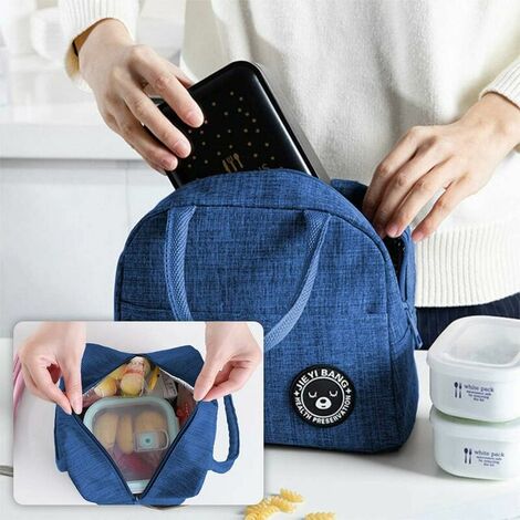MCXKJ Sac à Lunch Isolé Portable - Mini Sac Repas Isotherme Étanche Gris Pour Pique-nique, École Et Bureau