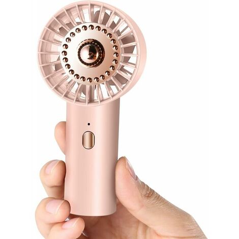 Ventilateur Portable Ultra Léger, Mini Ventilateur à Main 3 Vitesses Vent Fort Silencieux, Ventilateur Poche (Rose)USB Rechargeable Charge Rapide, Petit Ventilateur pour Voyage Bureau Maison - Rose (1/5)
