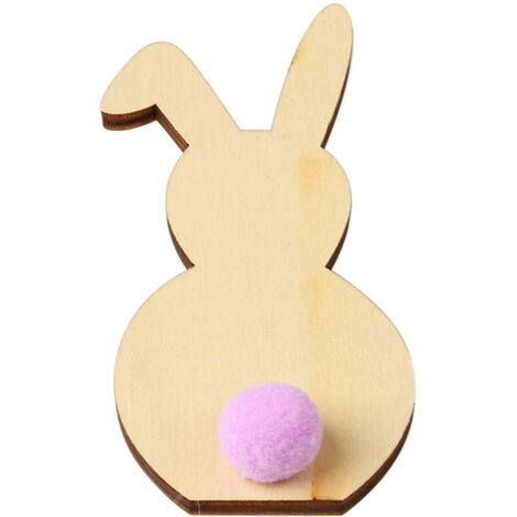 Ornements De Bricolage En Bois Naturel, Artisanat Avec Peluche, 1Pc, Violet (1/5)