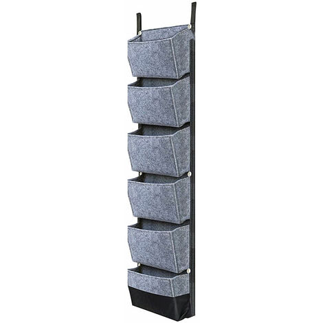 Sacs De Plantation Suspendus Avec 6 Poches Pots De Fleurs De Jardinage Verticaux Jardiniere Mur Suspendu Sacs De Plantation 42 X 12 Pouces, Gris - Gris (1/5)