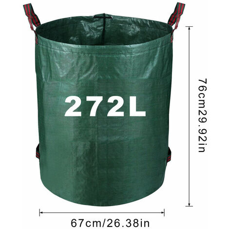 6X Sac de jardin Gazon Récipient Sac à feuilles XXL Sac pour déchets verts  272L Poubelle