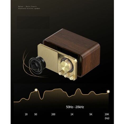 Mini Enceinte Bluetooth Fuyin R917-A – Design Rétro, Radio FM – Brun Clair
