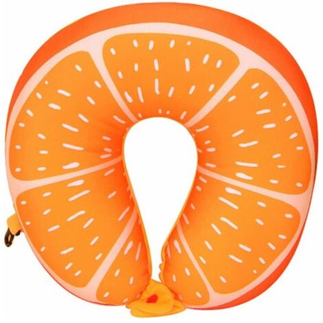 Coussin doux d'oreiller de cou de forme de U mignon de fruit de bande dessinée pour le voyage de bureau à la maison de voiture (1/5)