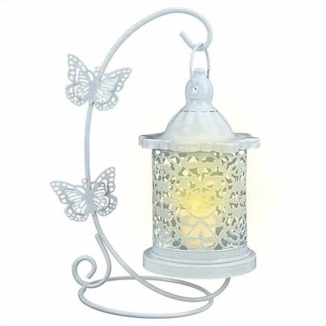 Bougeoir en métal, évider Cage à Oiseaux Suspendus Chandelier Lanterne Vintage photophore décoration en Fer pour Mariage, centres de Table LO-Ron (1/5)