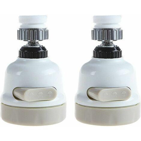 2 Pcs Tête Mobile Ajustable pour Robinet Tête de Robinet Mobile 360 Degrés Économie d'eau Anti Splash Filtre Réglable Aérateur Diffuseur Pulvérisateur (1/5)