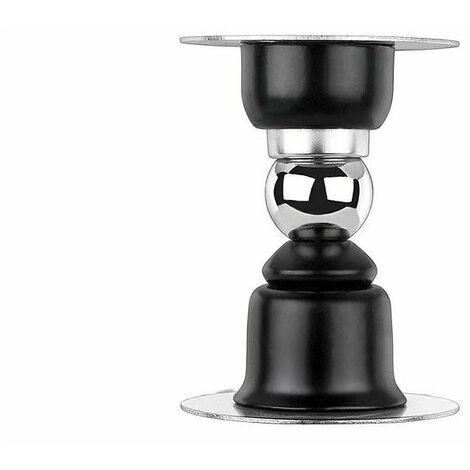 2 PCS Arrêt de Porte Magnétique, Butoir de Porte en Acier Inoxydable avec Ruban Adhésif Double Face 3M ou Vis - Inutile de Forage / forage Double usage(Noir) (1/5)