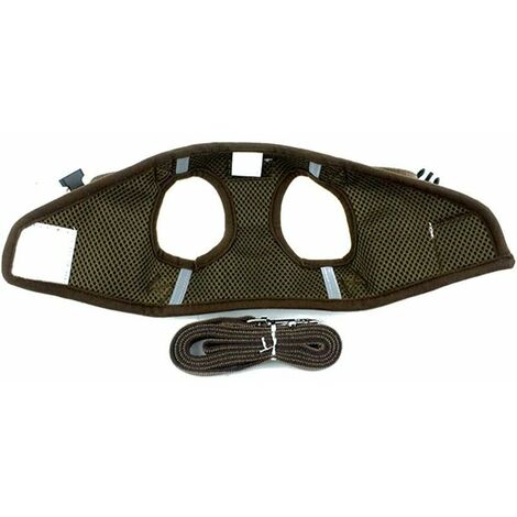 Gilet Harnais Doux d'entraînement Mesh Tissu Dog Vest Harnais pour Chiot, Chats, Petits Animaux PS042 (L, Coffee)