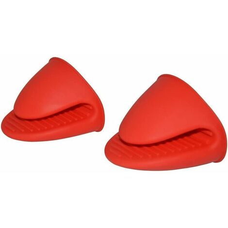 Pince à main d'isolation thermique Accessoires de cuisine Pince à main en silicone anti-brûlure 2 pcs rouge (1/5)