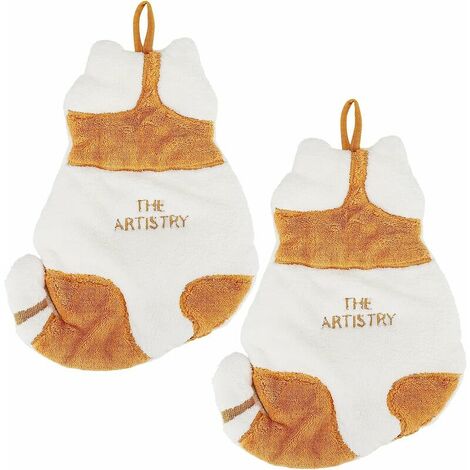 Mignon Essuie-Mains Absorbant, 2 Pcs Essuie Main Cuisine Serviette Main Salle de Bain, Essuie Main Suspendu Absorbant Douces, Serviettes Main pour Enfants (1/5)