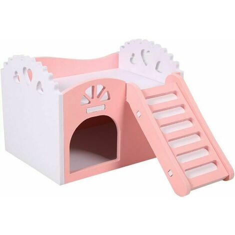 Maison Nid De Hamster Cage De Petit Animal Couchage Jouet Dexercice 2 Couches Avec Escalier Design 151111cm ( Couleur : Rose ) (1/4)