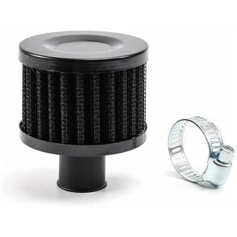 Filtres à huile à Air de moto d'interface universelle filtre d'admission d'air froid de voiture 12mm reniflard de carter de Turbo d'évent, -Vie (Noir)