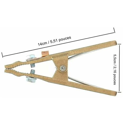 Laiton Pince de Masse,- Pince de Terre à Souder pour Souduremise à la Terre de Câble pour la Machine de Soudure (260A)