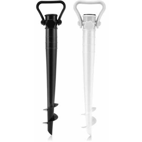 2PCS Support de Parasol pour Plage Sable ou Terre Pieds de Parasols,Pieds de Parasol de Plage à hélice à Visser dans Le Sable (1/5)