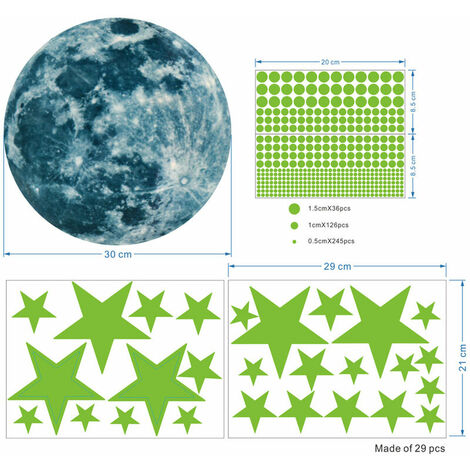 TONYSA Autocollant Mural Lumineux étoile Brillante, Papier PVC Inoffensif Pour La Decoration De La Chambre A Coucher Du Bureau 90716683
