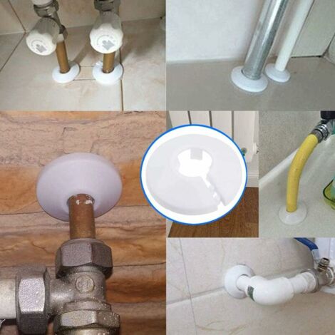 30 Pièces Rosaces Radiateur Ajustables 14-29mm - Cache Tuyau Blanc PVC Pour Conduites Murales