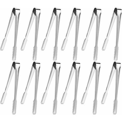 12 Pcs Pince Bonbon, Pince a Sucre Glace, Inoxydable Pince, pour Glace, Sucre, Biscuit, Bar, Buffet, Grill Bar Cuisine et Plus (1/5)