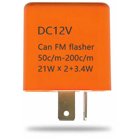 Relais clignotant universel, clignotant moto clignotant indicateur de  vitesse 2 broches réglable LED clignotant relais 12V(Orange)