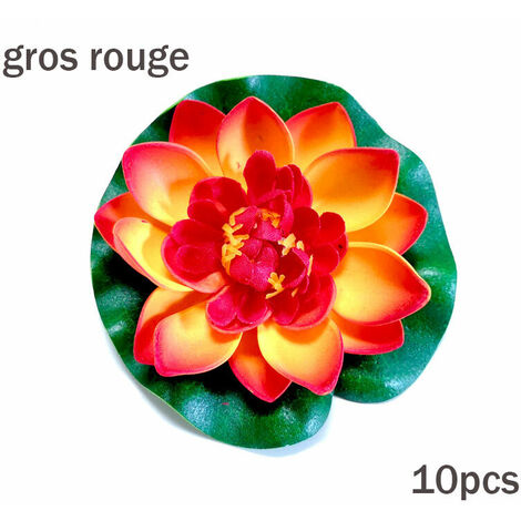 Nenuphar Flottant Fleurs Artificielles Deco Réaliste 10pièces 10cm Fleur de Lotus pour Jardin étang Piscine Aquarium Terrasse Mariage(orange) (1/4)