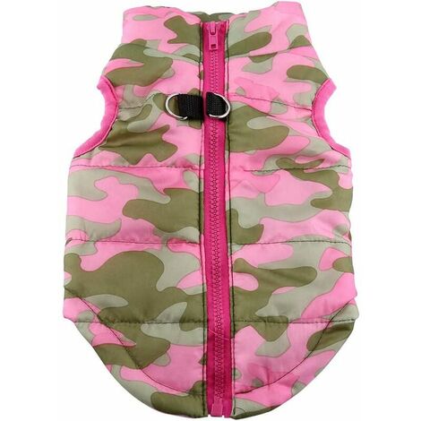 Veste pour Animaux de Compagnie Manteaux Chauds pour Chiens Hiver Automne Vestes en Coton Chauds Chat Manteau de Chien Vêtements Animaux Vêtements Costumes (Rose Rouge, M)