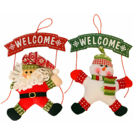 Noël Bienvenue Porte de Porte Plaque Nouvel an Porte de Nouvel an Signe Signe de Noël Spray Suspension Ornement décoratif Xmas Signe des bannières Décorations de bannière 2pcs (1/4)