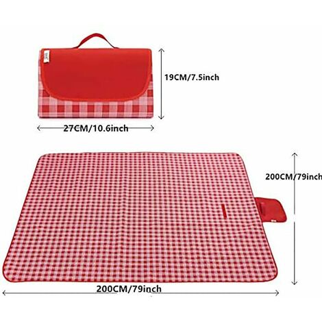 Couverture De Plage/Pique-nique Imperméable 140x200cm - Léger, Avec Poches Et Piquets, Pour Camping, Parc