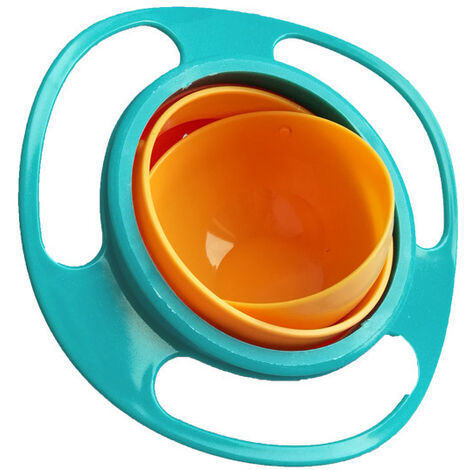 TITA-DONG Bol Gyroscopique Anti-éclaboussures 360° Pour Enfants - Bol Tournant Magique - Lot De 3 (Bleu, Rose, Vert)