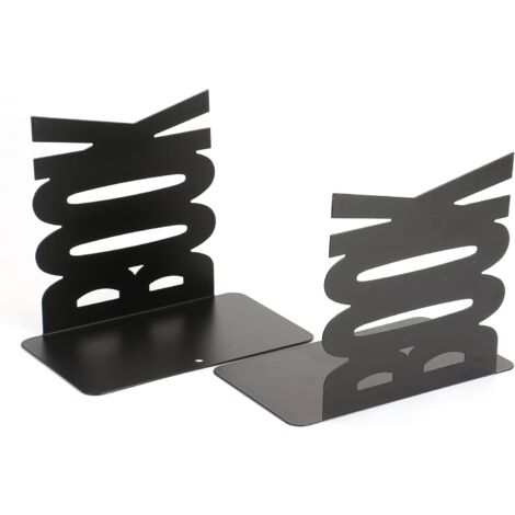 Serre-Livres Jumbo Acrimet Premium – Métal Robuste Noir Mat Antidérapant (1 Paire) – Idéal Bureau, Bibliothèque, Étagère