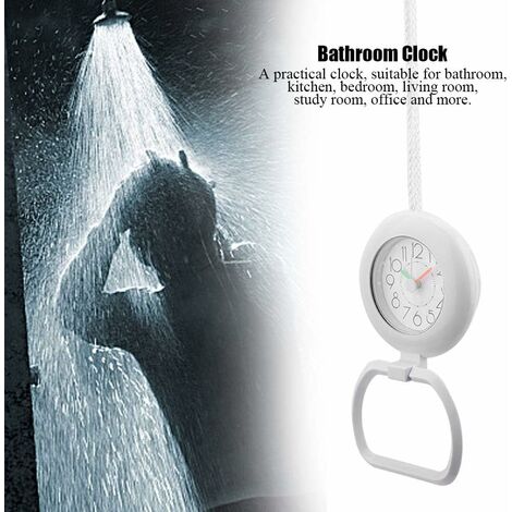 Horloge Salle De Bain Étanche - Double Usage Horloge/Porte-Serviettes - 11.5cm - Design Pratique Pour Cuisine Ou Chambre