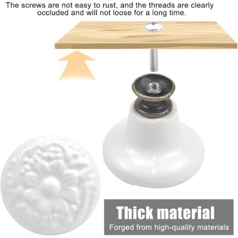 Lot De 10 Boutons Décoratifs Vintage En Céramique Avec Motif