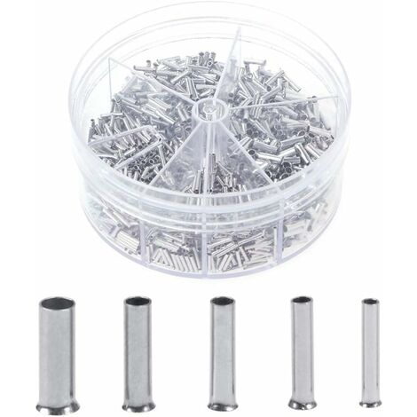 Boîte De 1900 Embouts De Fils Non Isolés - 0,5 à 2,5 Mm², Assortiment