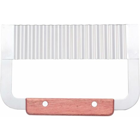 Coupe-pommes de terre, coupe-frites, couteau coupe-vague lame en acier inoxydable avec manche en bois, outil de coupe pour ustensiles de cuisine (1/5)