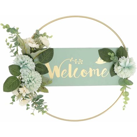 Couronne De Bienvenue Artisanale Grenouille - Décoration Porte été/printemps