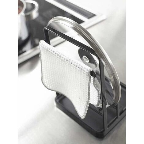 Support Couvercle & Cuillère Inox - Range Ustensiles Cuisine Sans Percer | 19x15.5cm