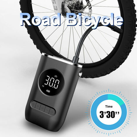 Mini Pompe à Vélo électrique 120 PSI - Avec Arrêt Automatique Et écran LED - Rechargeable USB-C - Pour VTT, Vélo De Route