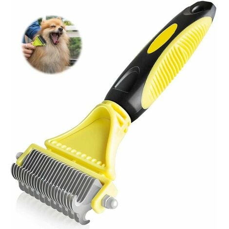 Brosse Chien Brosse Chat, Peigne Déméloir Chien Professionnel et Brosse Chien Poil Long, Râteau de Toilettage pour Chien et Chat Réduit Efficacement la Perte de Cheveux Jusqu'à 90%