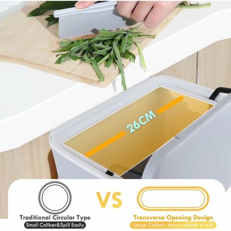 ABOOFAN Poubelle En Osier Poubelle Tissée Corbeille En Rotin Avec Couvercle Panier En Osier Panier De Rangement Tissé Poubelle Ronde Panier Poubelle