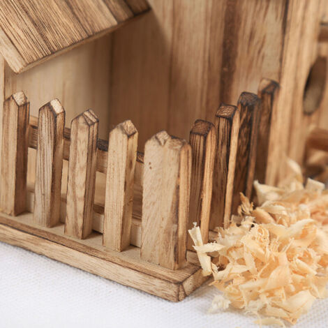 Abri de Repos pour Oiseaux, nichoir en Bois pour Oiseaux, abri pour Oiseaux, Support pour Oiseaux, Petite décoration pour Jardin extérieur (20,5 x 15,5 x 15,5 cm Pouces)