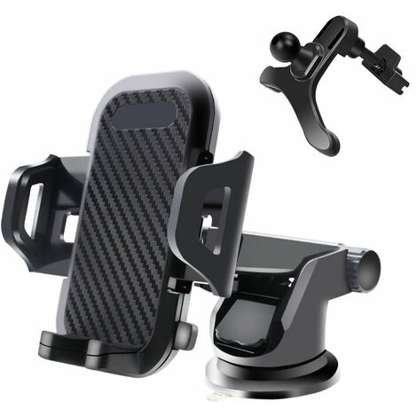 Support telephone voiture,Support Telephone Voiture Grille d’aération,Universel Porte Portable Telphone Voiture Ventilation,Noir, (1/5)