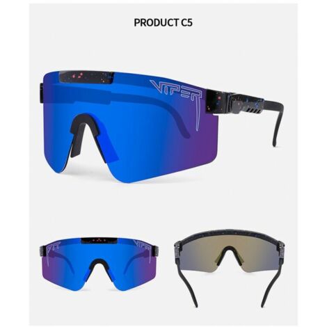 Lunettes De Soleil De Sport Pit-Viper - Verres Polarisés UV400 - Pour Vélo, Course, Pêche - Taille M - Multicolore