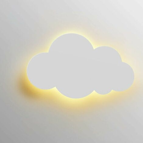 Applique murale - Lumière nuageuse - Pour intérieur - Moderne - Abat-jour en acrylique avec lampes LED intégrées - Pour chambre d'enfant - Éclairage chaud - Blanc