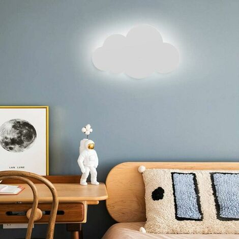 Applique murale - Lumière nuageuse - Pour intérieur - Moderne - Abat-jour en acrylique avec lampes LED intégrées - Pour chambre d'enfant - Éclairage chaud - Blanc