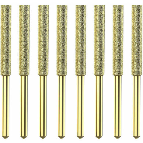 Affûteuse de chaîne pour tronçonneuse Meule d'affûtage diamantée plaquée titane, lime à scie électrique haute dureté, convient pour 8 affûteuses de scies électriques - 4,8 mm (1/5)