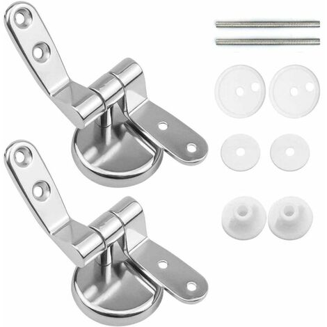 Charniere Abattant, Lot de 2 charnières de rechange pour lunette WC avec fixations en alliage de zinc -Versailles (1/5)