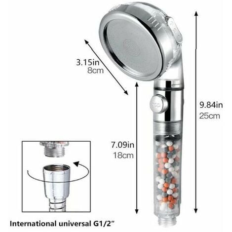 Pommeau Douche Haute Pression Pomme de Douche Anti Calcaire Filtrant，Douchette Économie d'Eau Univers de Massage De Douche Convient à Salle De Bain(pomme de douche simple)