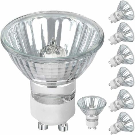 Ampoule halogène GU10, ampoule gu10 à intensité variable 50W 230V, 500lm blanc chaud 2700K, pour éclairage d'armoire, éclairage d'affichage (8 pièces) (1/5)