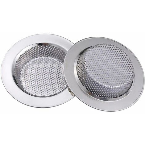 2Pcs Filtre évier Cuisine, Filtre à évier en Acier Inoxydable, Grille pour evier Cuisine, Plus épais, diamètre extérieur 112 mm / 4,4 (1/5)