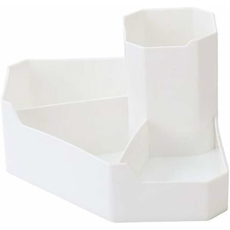 Boîte De Rangement, Boîte De Rangement Cosmétique Organisateur De Maquillage Bureau Coin Articles Divers Table Conteneur-Blanc (1/5)